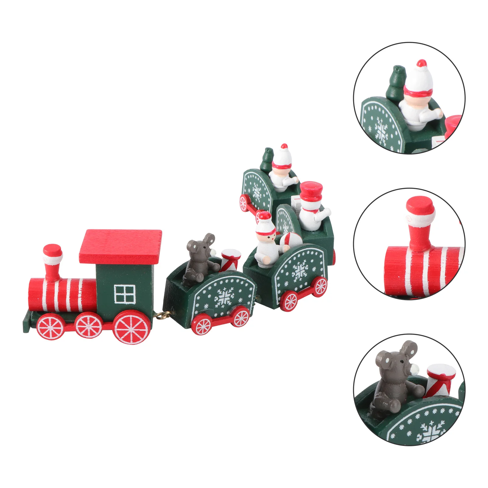 

Wooden Snowman Christmas Small Xmas Gift Kids Decorative Bright Color Durable Christmas Decor Snowman Xmas Train