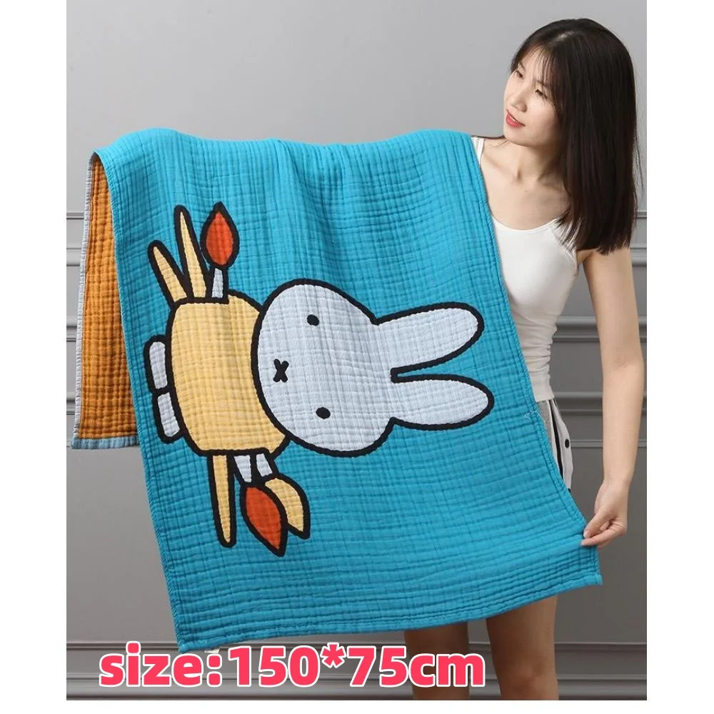

Miffy Rabbit Bath Towel Cute Anime Cartoon Simple Skin Friendly Water Absorbing Soft Outdoor Beach Kawaii Bath Towel Home Gift