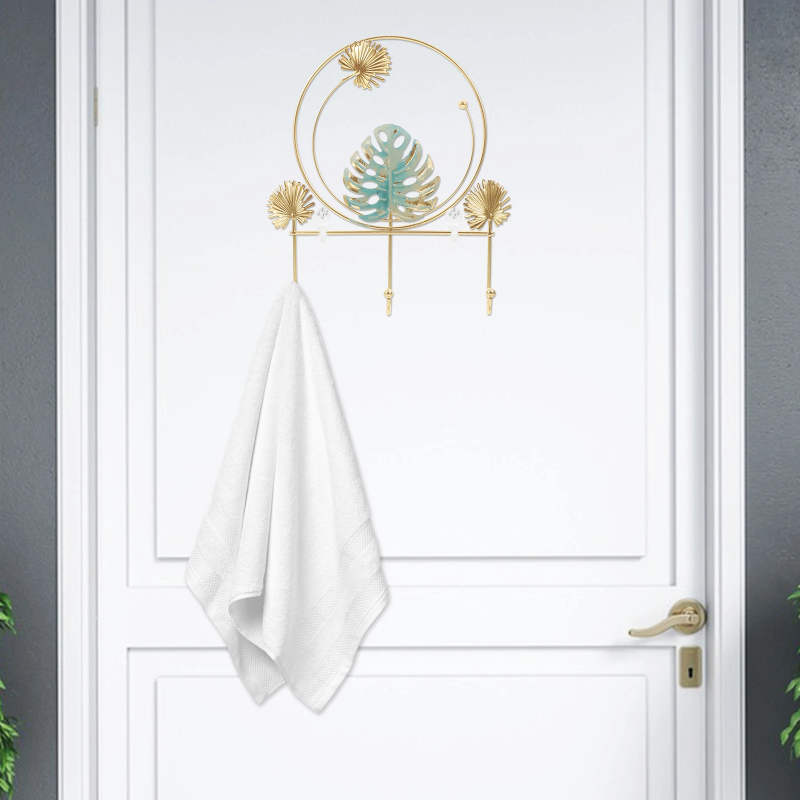 

Железные настенные крючки в стиле бохо, вешалка в форме листа, вешалка для одежды, хранение ключей, ванная комната, кухня, гостиная, космическое пространство, прочная установка