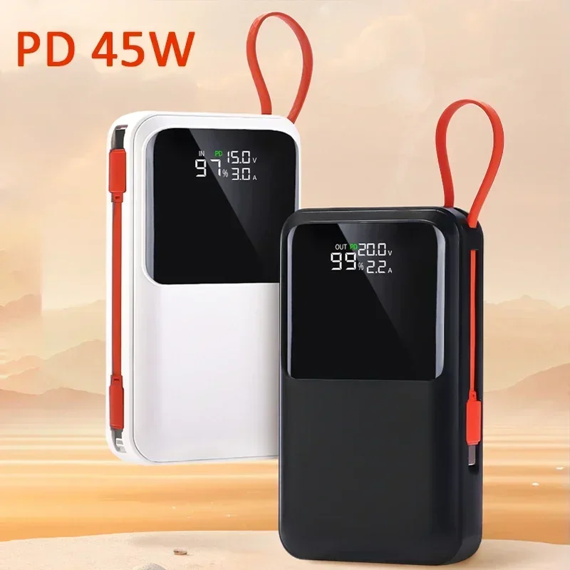

50000 мАч Power BankPD45W PD FCP SCP Powerbank с быстрой зарядкой Портативное внешнее зарядное устройство для iPhone 15 Xiaomi Ноутбук Планшет