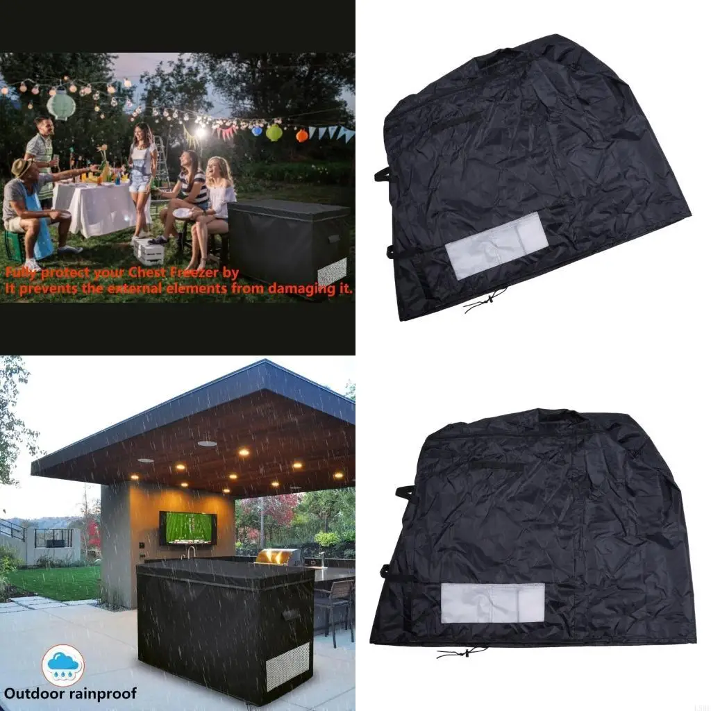 L9BE Waterproof and Dustproof Cover for 14-16 Cubic Feet Chest Deep Freezer with Double Zippered Ventilation and Storage Pocket