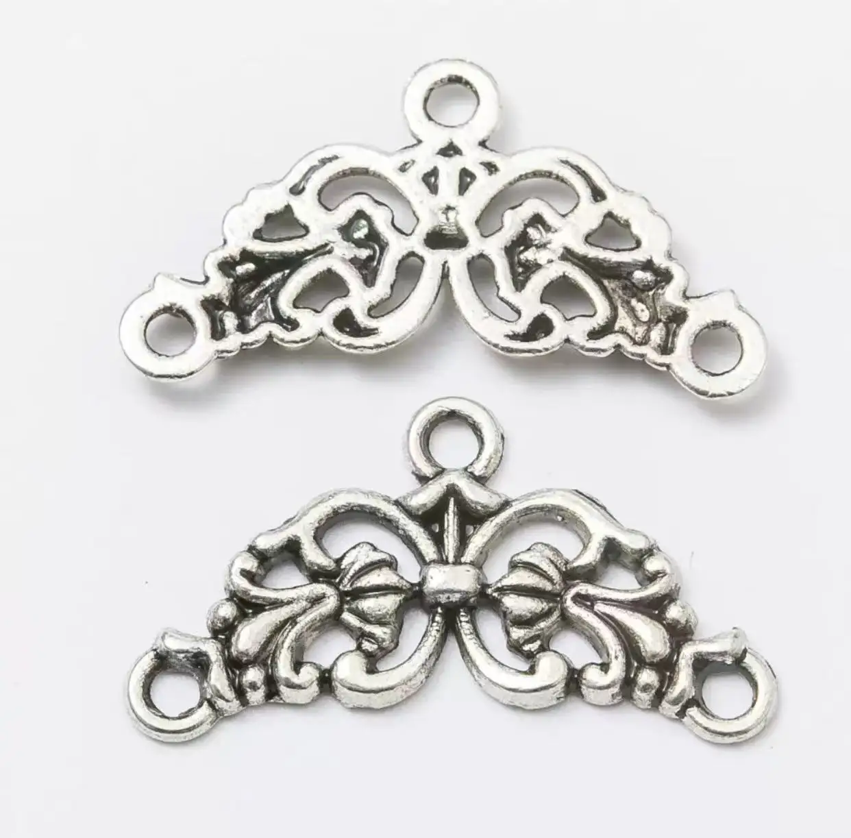 

35pcs 15*26mm 3holes vintage flower connector for jewelry findings Alloy metal HWL2582