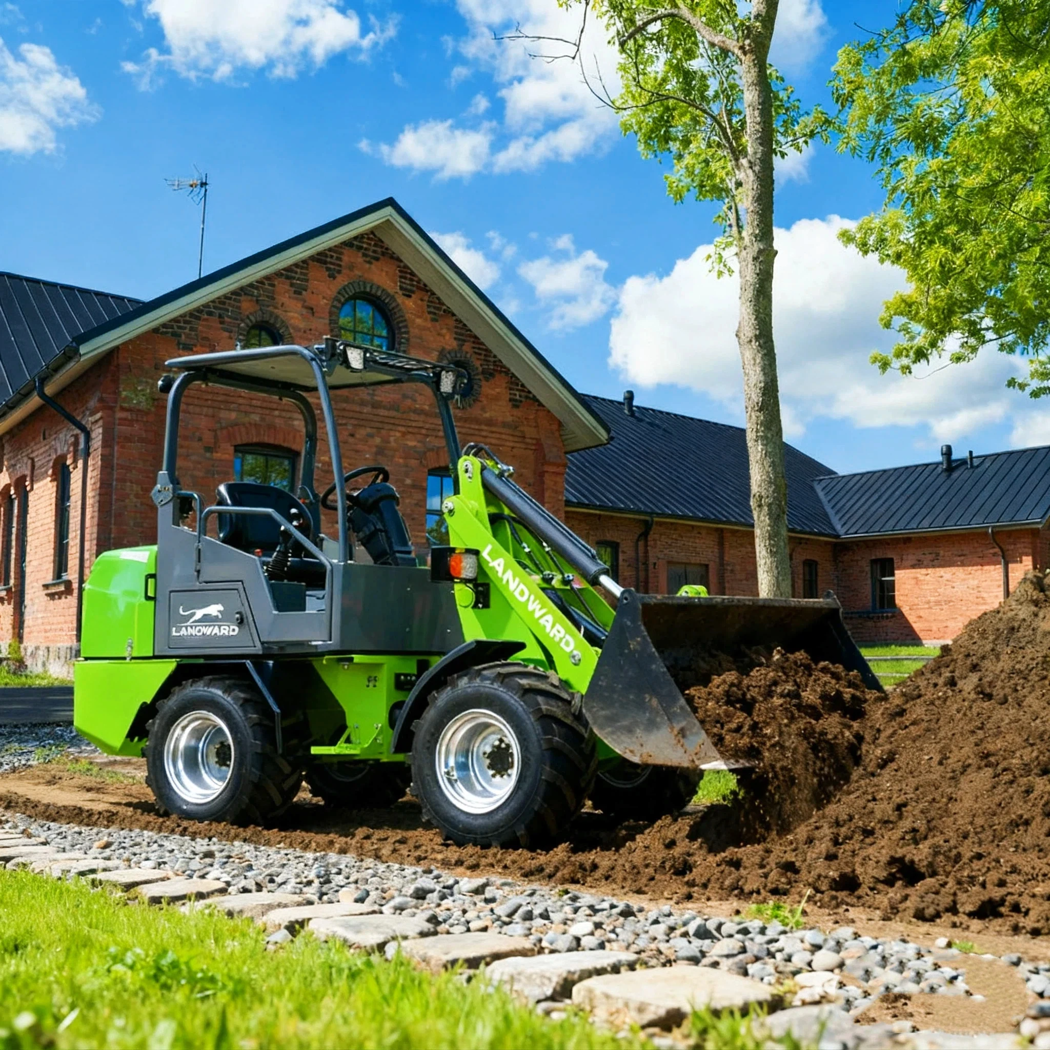 

Electric Mini Compact 4 Wheel Loader Euro Hitch Battery Digger Garden End Loaders Power Drive China With Ce Customized For Sale