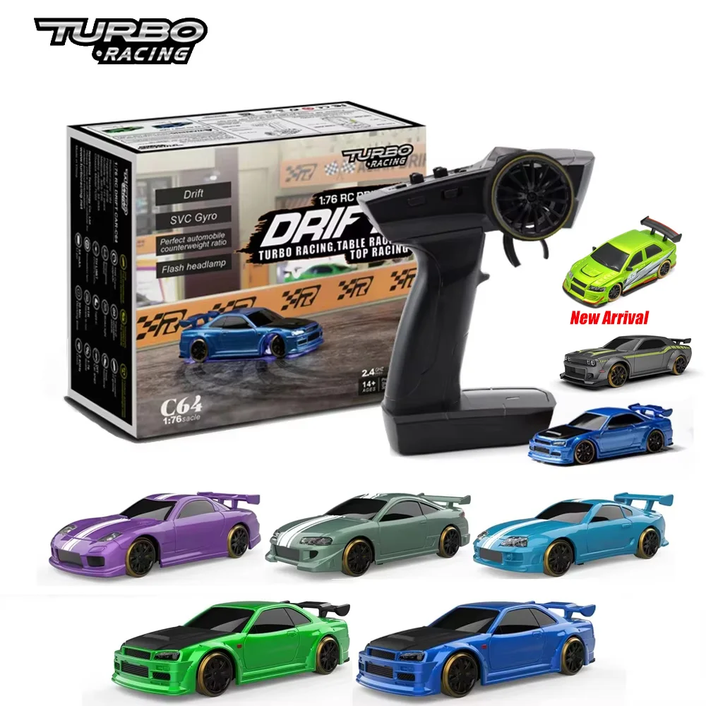 

Turbo Racing 1:76 C64 C63 C62 C61 C65 C66 Drift RC Car w/ Gyro Radio Full Proportional Remote Control Toy RTR For Christmas Gift
