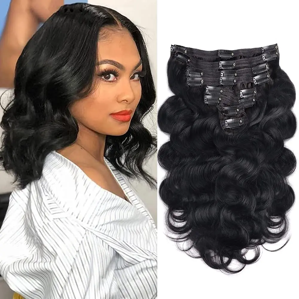 Body Wave Clip In Hair Extension Human Hair Extension 120g/Set Full Head Brazilian Human Hair Clip In Hair Extension For Women