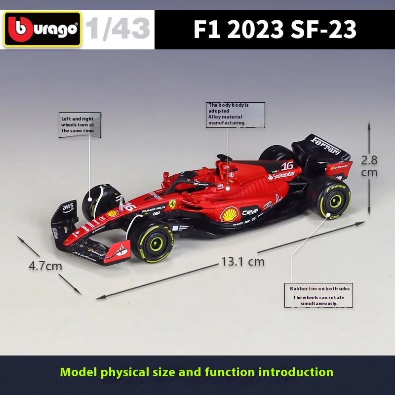 Formula 1 racing car SF-23 simulation alloy is 1:43 higher than the United States in 2023 season, and the finished car model dec