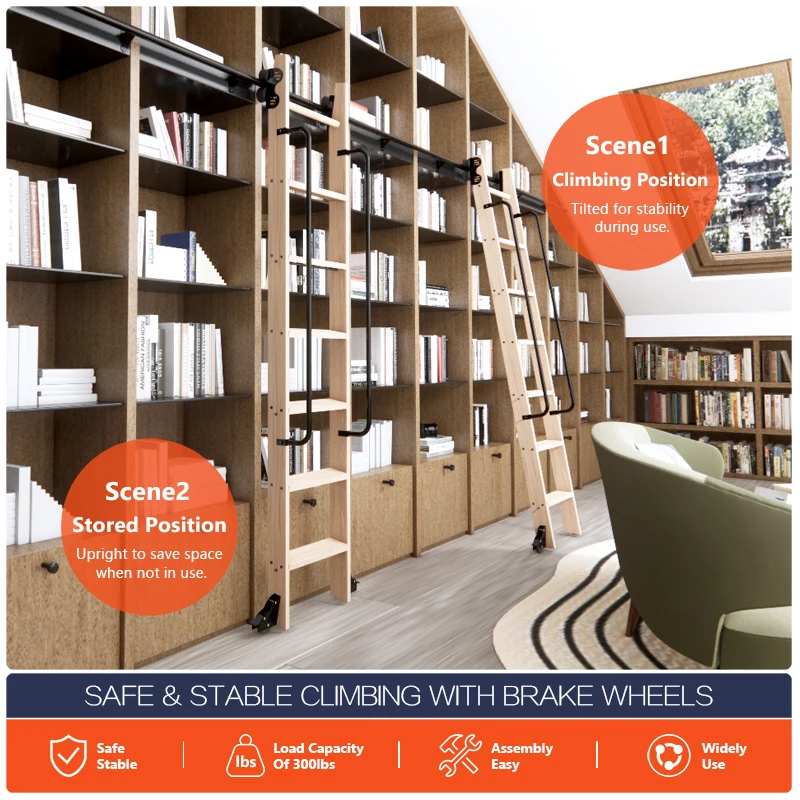 Hardware de escada de bibliote - Woodworking Lofts avaliação e preço