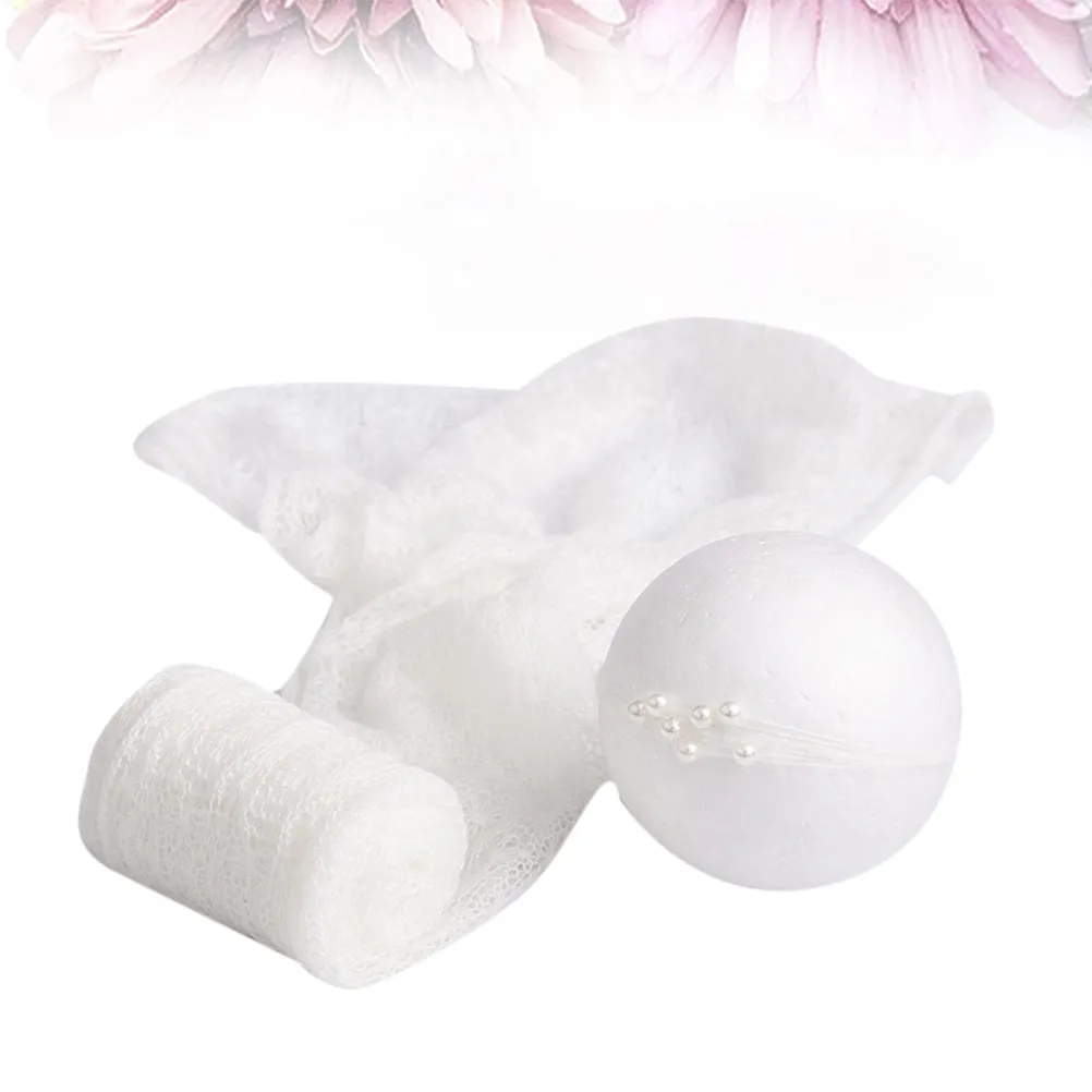 Mohair Baby Wrap Cloth with Headdress Newborn Photo Prop Soft Comfortable Infant Photography Wrap for Studio Or Home Shooting