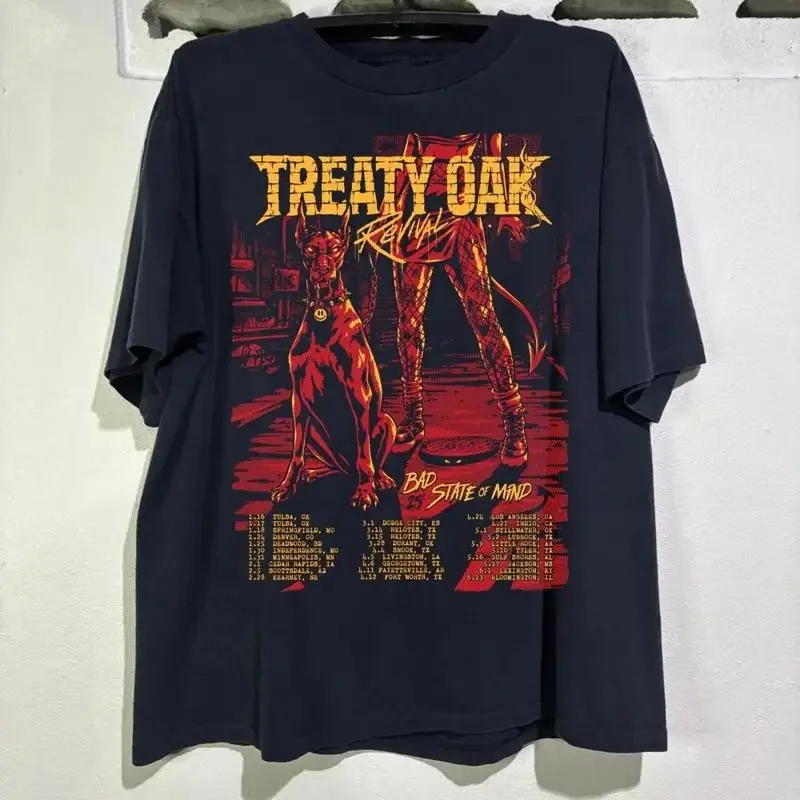 Treaty Oak Revival Band Tour 2025 Black All Size T Shirt