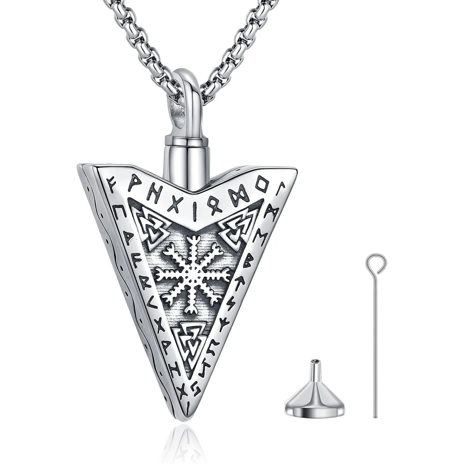 

Ожерелье викингов, урна, ожерелье для пепла, ожерелье из стерлингового серебра 925 пробы, защитный амулет, ювелирные изделия для мужчин и женщин, простые и элегантные