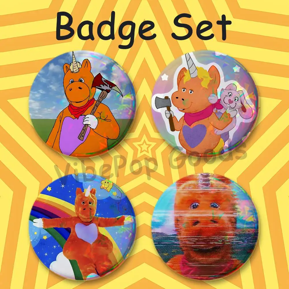 B-Buddy the U-UnicornS Custom Mini Pill Badge 25mm Button Pins 4-Piece Set 75mm Oversized Pin Badge 2.25 Inch