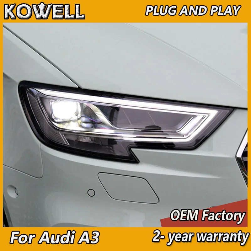 Car Styling for Audi A3 Headlight 2017-2020 A3 Head Lamp DRL Turn Signal High Beam Projector Lens