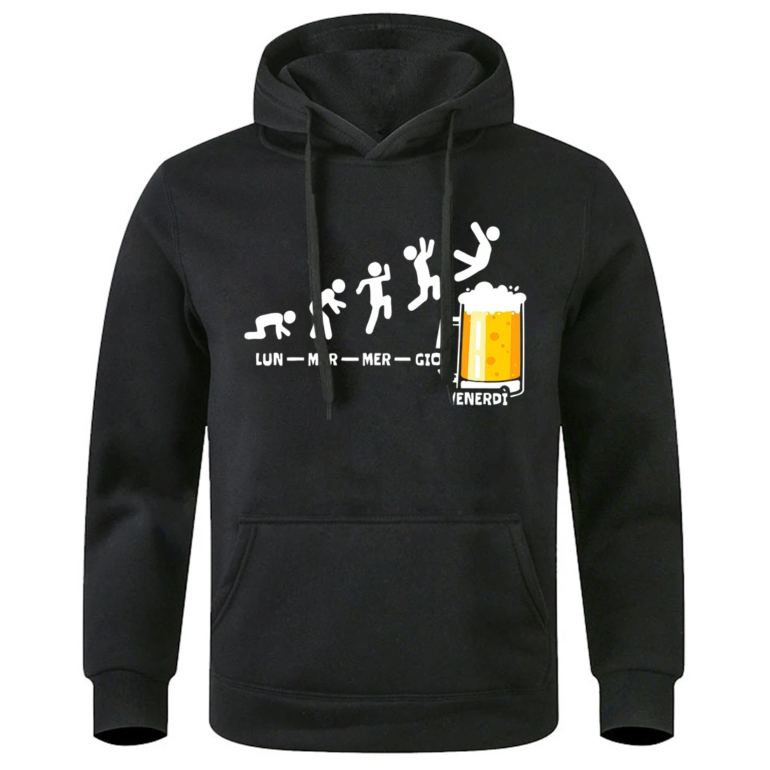 Jump Into The Beer Printing Sweatshirt Male Comfortable Pocket Tracksuit Fashion Loose Sport Shirts Classic Comfy Fleece Top