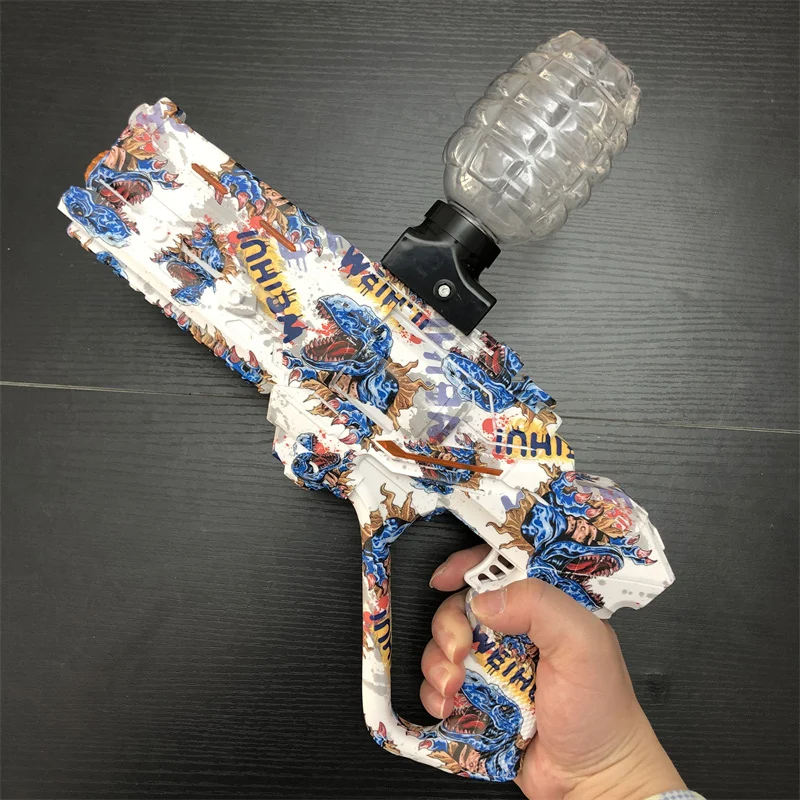 Electric High-speed space Gel Ball Toy Gun Burst dinosaur Plug And bottle Magazine For Outdoor Interactive Parent-child Games