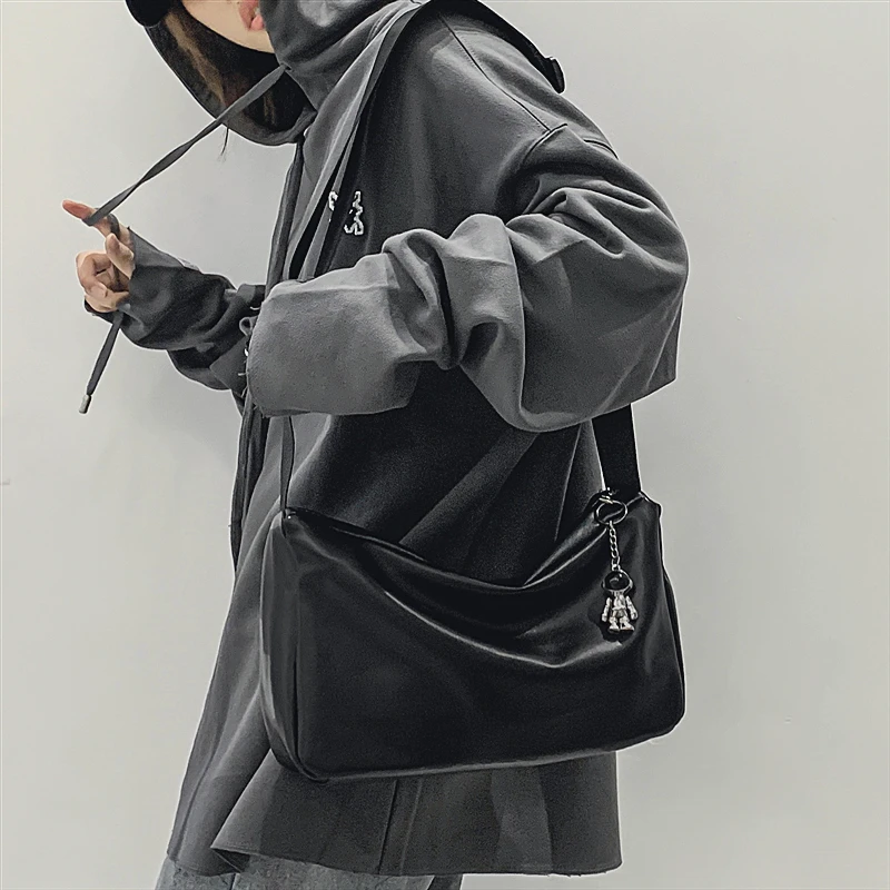 

Мужская сумка через плечо Street Sle, универсальная сумка на одно плечо для молодежи, повседневная нейлоновая сумка на молнии, средний размер