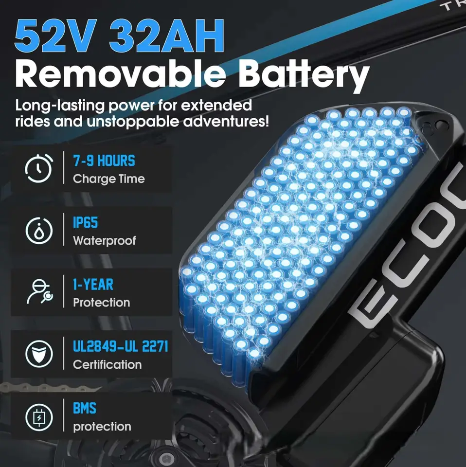 Electric bike G7 4000W large motor 52V32AH battery mountain electric bicycle 65 km/h 26-inch tire all-terrain off-road e-bike image 7