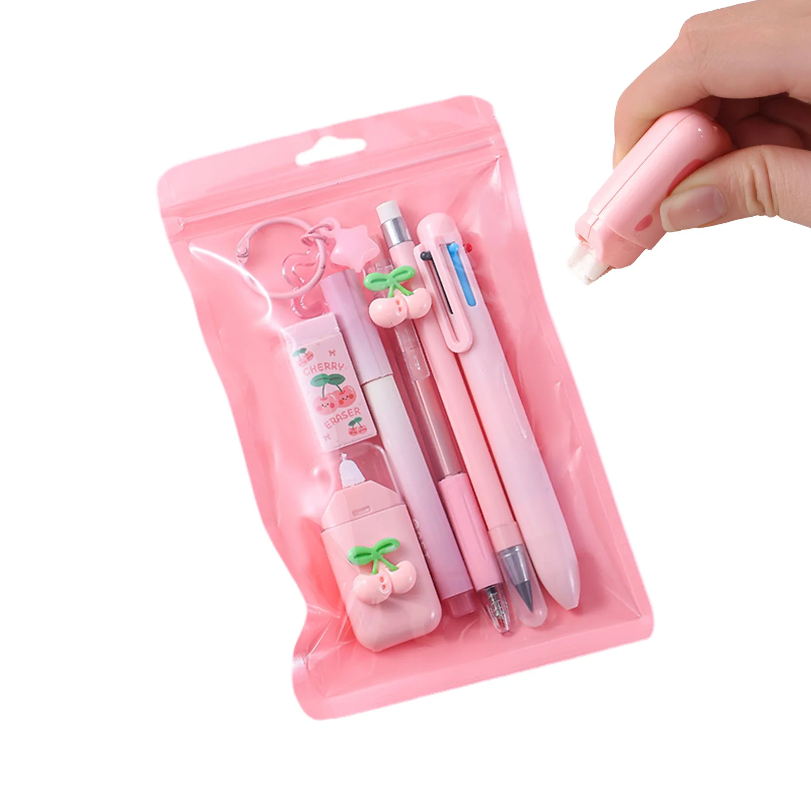 Fruit Paradise 7-Piece Stationery Set Student Rewards Gift Learning Supplies Pencil Case Eraser Ruler School Accessories