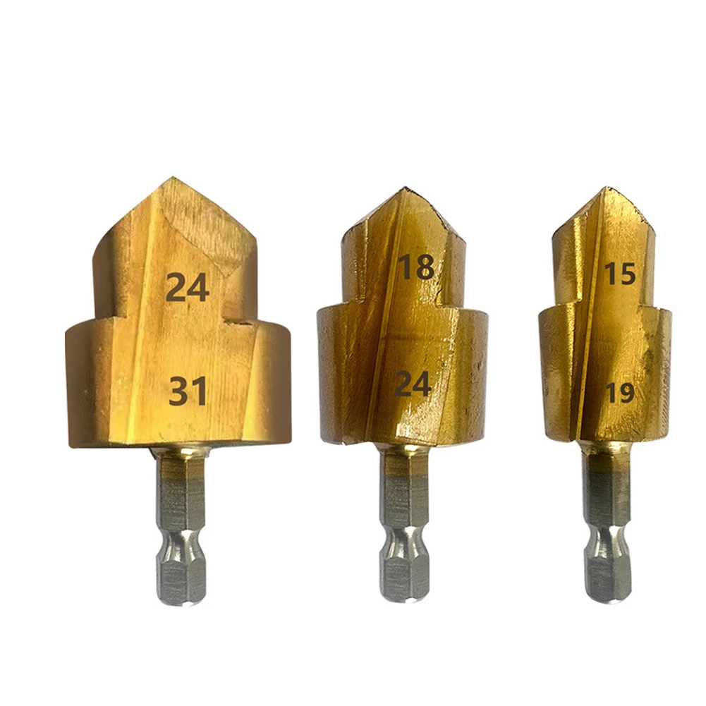 

20# 25# 32# Spigot Reamer 6.35mm Hexagonal Shank PPR Plastics Pipes Spigot Expander Practical Drill Bit Plumber Reaming Tool