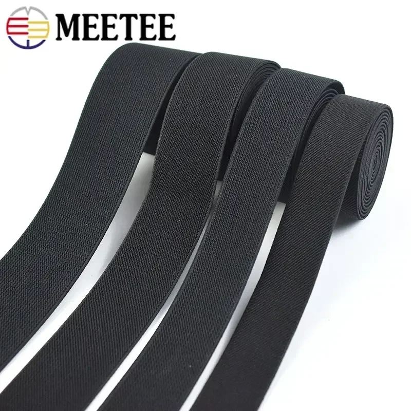 1/2/3/5M 20-70mm Black 1.5mm Thick Elastic Band for Sewing Underwear Webbing Strap Tape Skirt Waist Bands DIY Accessories