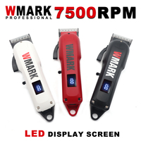 WMARK Clippers for Men Professional Hair Cutting Machine 7200RPM LED Display Low Noise Cordless USB Barber Trimmer NG-1005