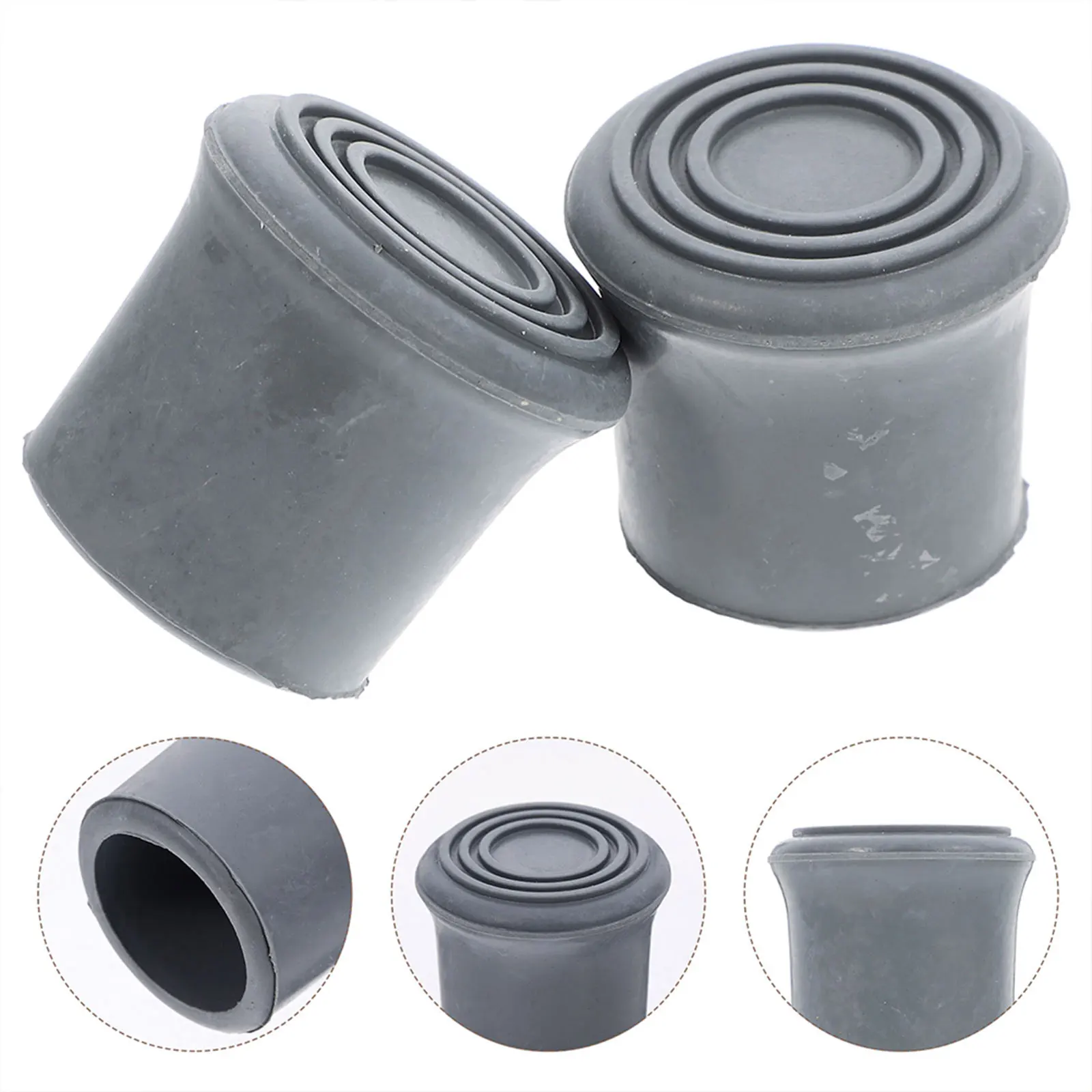 

4pcs Shower Chair Rubber Feet Non Slip Bath Stool Foot Pads Durable Replacement Caps for Crutch Leg Walking Cane Stabilizer Pad