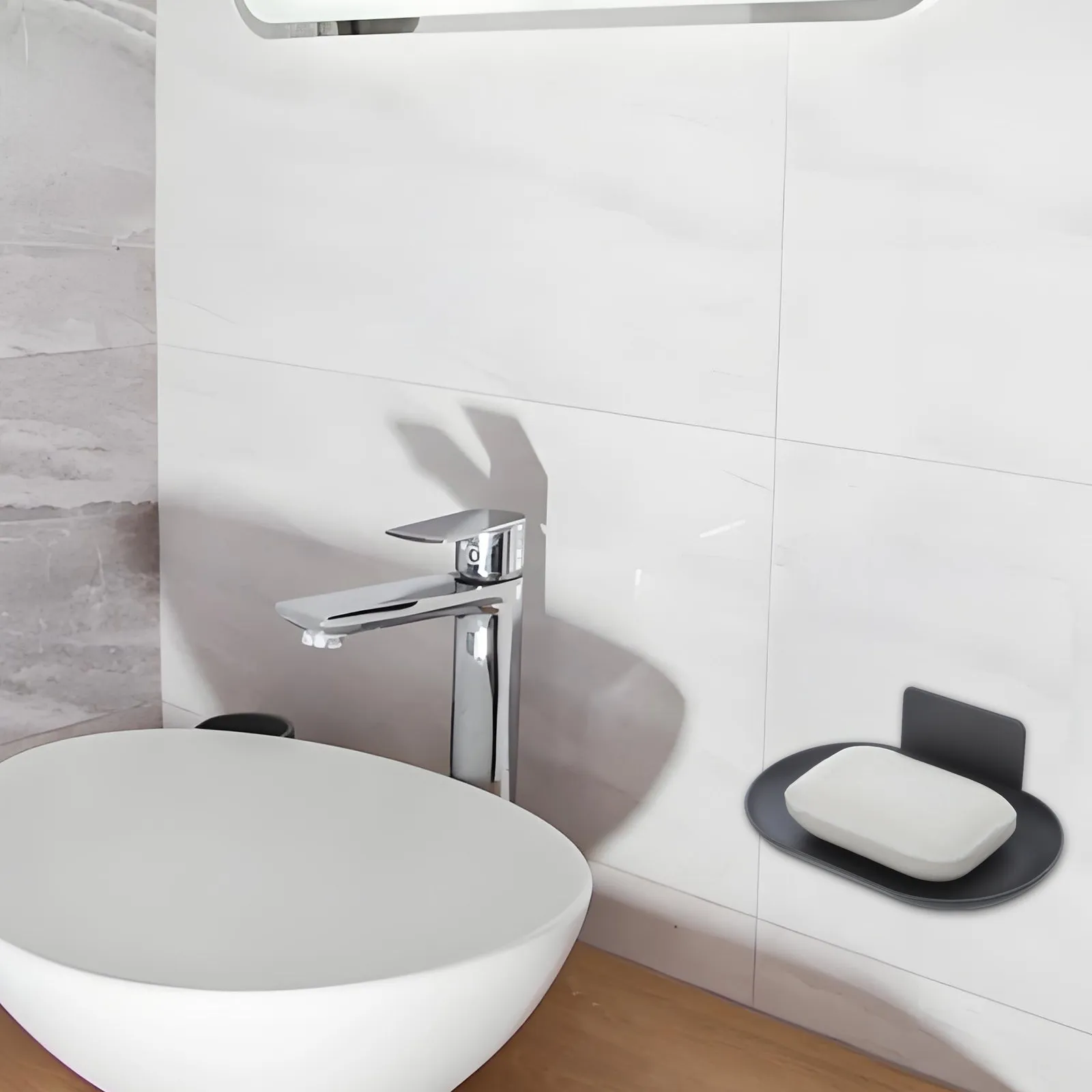 

Набор из 2 настенных держателей для мыла с дренажным поддоном - Прочный органайзер для мыла в ванную комнату, экономящий пространство