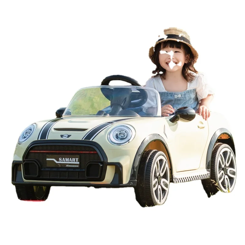 Yy Children's Electric Car Four-Wheel Automobile Belt Remote Control Toy Car Portable Stroller