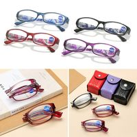 Foldable Anti-Blue Light Reading Glasses With Glasses Case Eye Protection Square Eyeglasses Ultralight PC