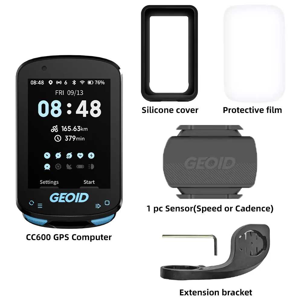 GEOID CC600 Kleurenscherm Fietscomputer Slimme navigatie GPS Draadloze fietssnelheidsmeter WIFI ANT+ 11 talen Fietsen Kilometerteller