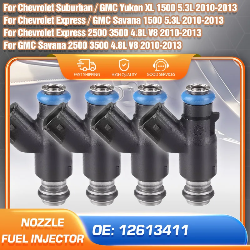 

Car Fuel Injector Nozzle For Chevrolet Suburban GMC Yukon XL Chevrolet Express GMC Savana 2010 2011 2012 2013 5.3L 4.8L 12613411