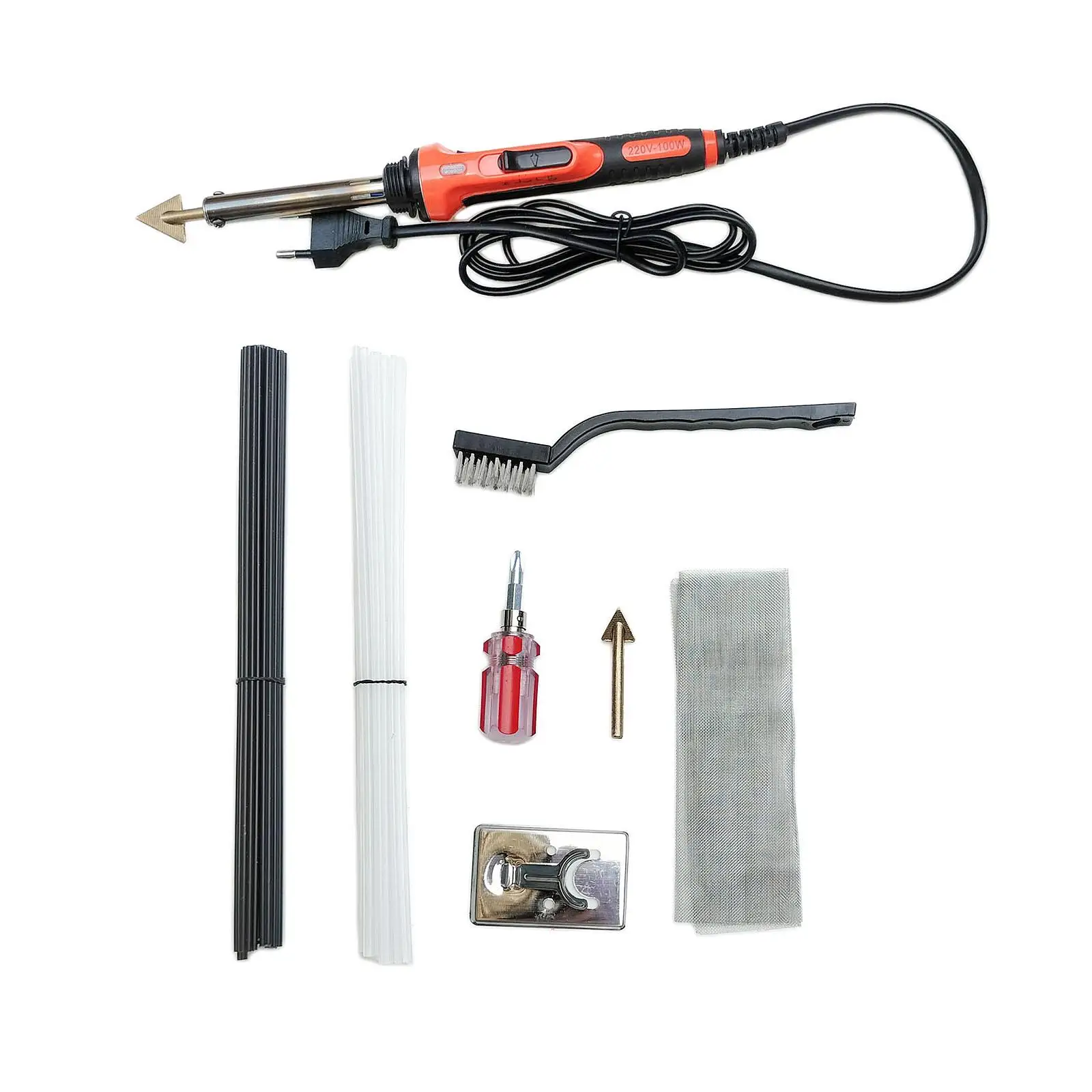 Portable Plastic Welder Soldering Iron Tool Kit 100W Fast Heating for Kayak Bumper Crack Smooth Welding Repair Work