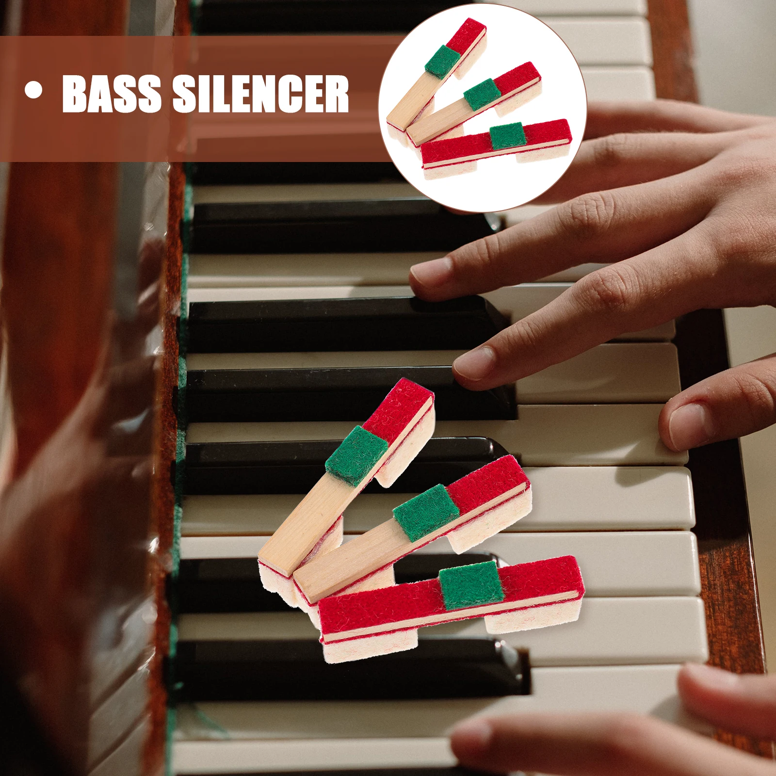 

3 Pcs Piano Bass Tuning Repairing Tool Red Reliable Silencers Damper Pedal Supplies