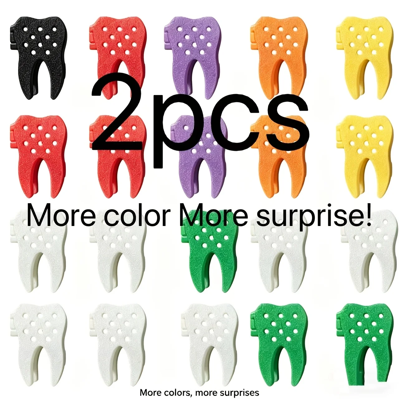 2Pcs Tooth Shaped Brush Head Caps For Oral-B Ventilated Portable Travel Dustproof Protective Covers Random Color