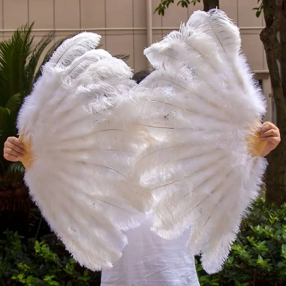 

100cm Large Size Ostrich With Marabou Feather Fan Carnival Dance Party Show Decorative plumes Crafts Customizable Color