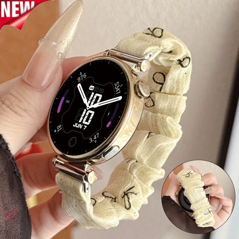 18mm 20mm 22mm Scrunchie Elastic Band for Huawei Watch GT7 6 46 41mm Women Strap for Samsung Galaxy Watch 7 6 5 40/44mm 6Classic