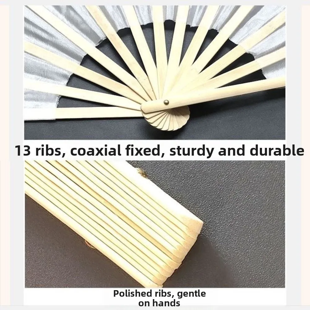 120/150/180cm Kid Women Belly Dancing Fan Tricolor Gradient Right&Left Hands Practice Long Imitation Silk Fans Light Blue/Blue