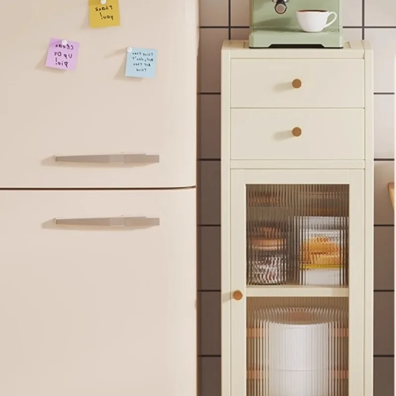 Compact Wall-Mounted Kitchen Side Cabinet Coffee Machine Storage Rack Small Cupboard for Space-Saving Organization