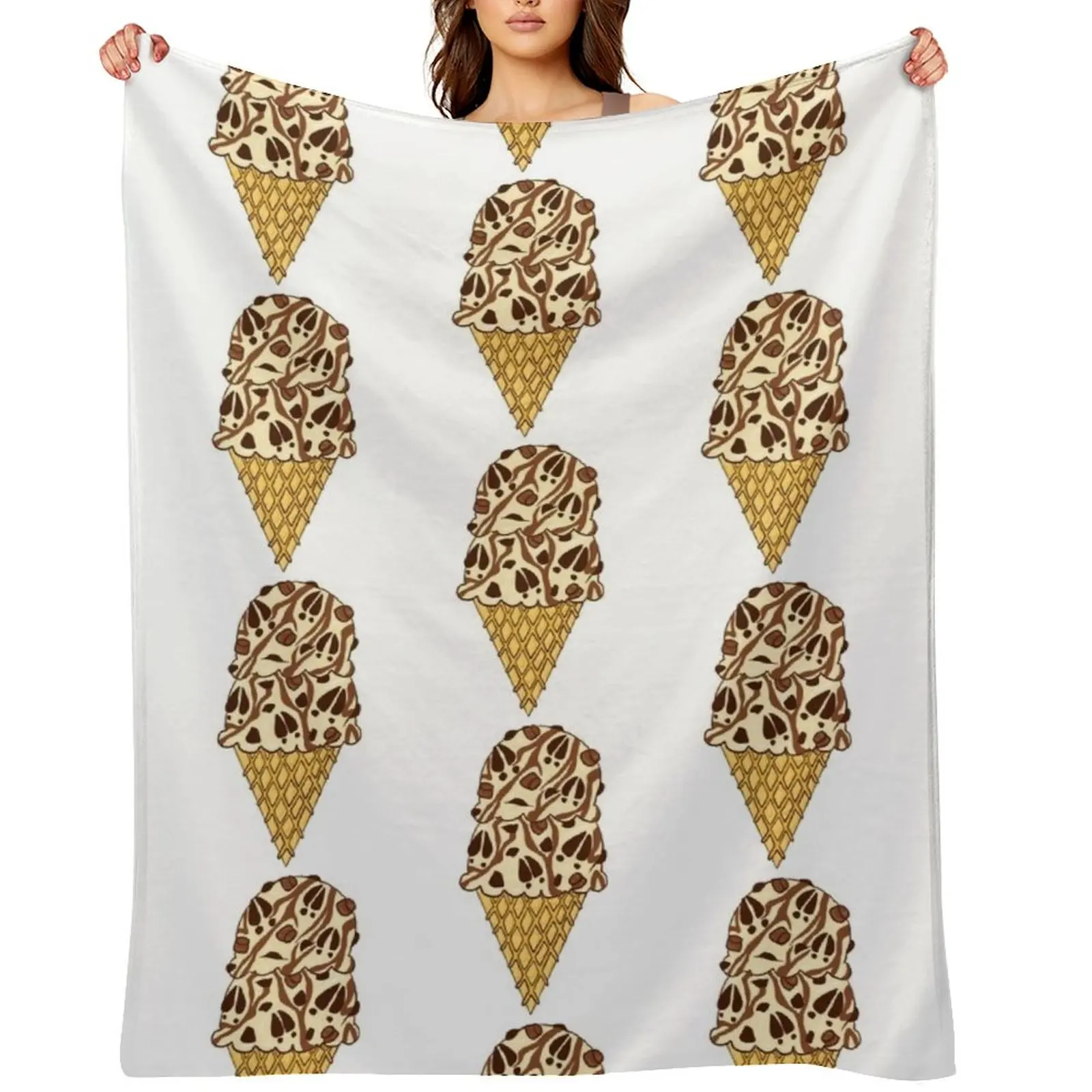 Moose Tracks Ice Cream Throw Blanket Extra Large Throw decorative Decoratives Picnic Blankets