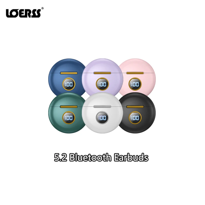 

LOERSS 5.2 Bluetooth Earphones TWS Hifi Stereo Earbuds Digital Display Headphones Gaming Music Sport Earpods Waterproof earphone