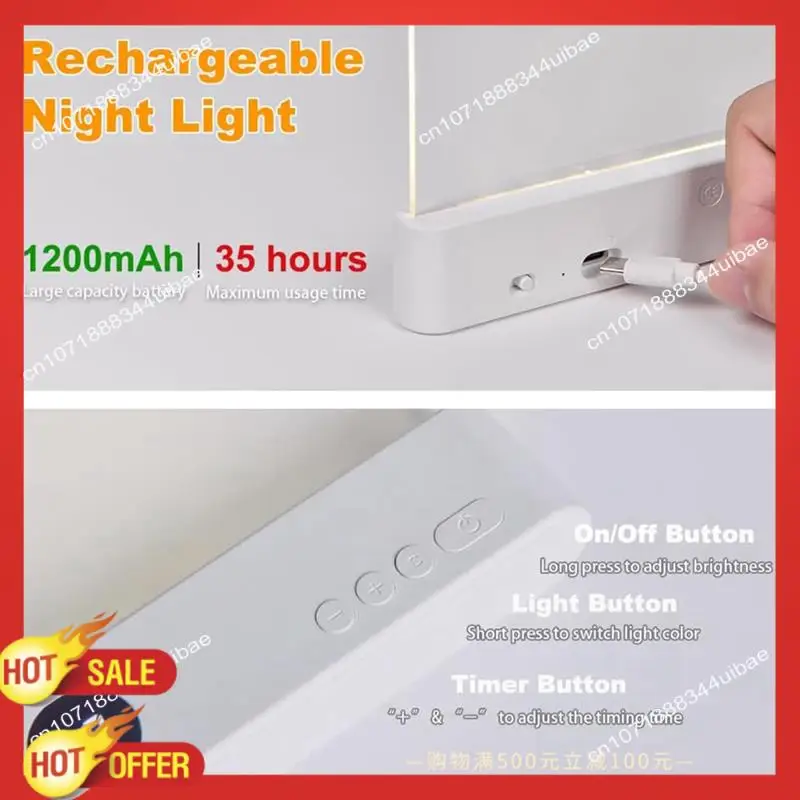 B47C Buchleuchte, dimmbare Panel-Plattenlampe zum Lernen, Vorlesen, Eingeladen in der Nacht, Schwarz