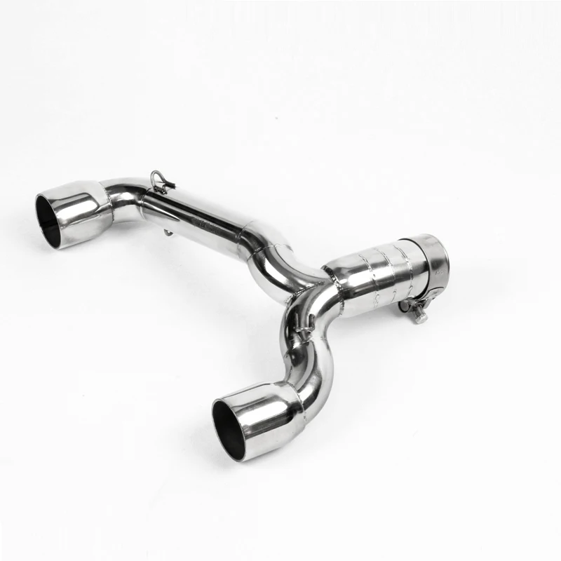 For Suzuki GSR400 GSR600 Motorcycle Exhaust Middle Link Pipe Stainless Steel Double Outlet Slip On 51mm Muffler