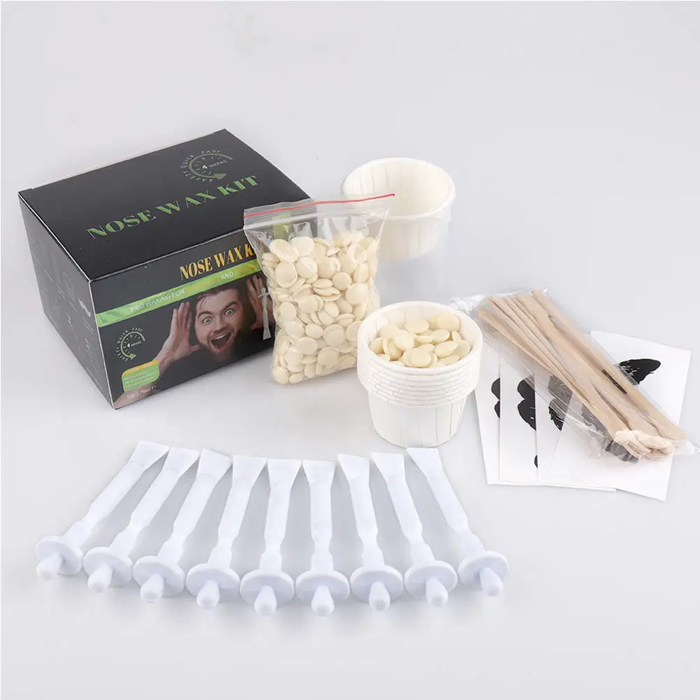 Kit de Depilación Nasal, 1 Set, Cera en Perlas, Barra de Cera para la Nariz, Crema Depilatoria Sólida, Herramienta de Limpieza de Fosas Nasales para Hombres y Mujeres, Uso Profesional en el Hogar