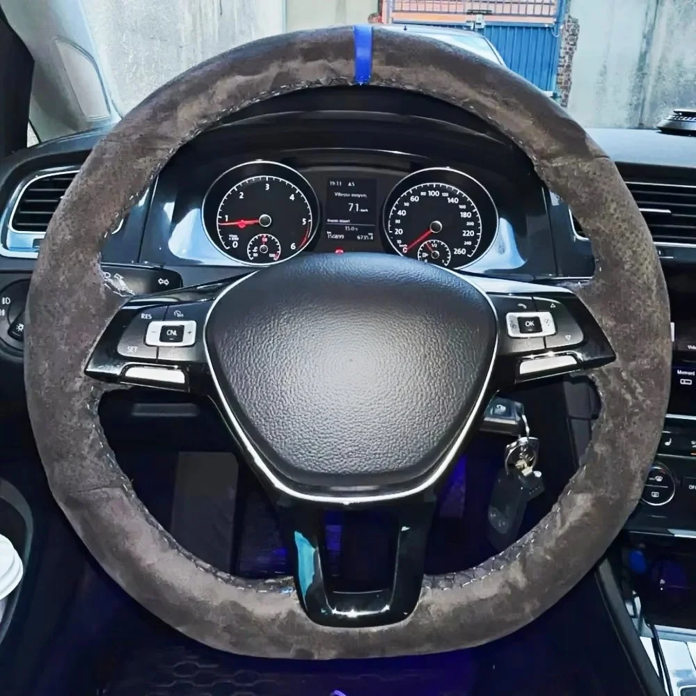

Car Steering Wheel Cover Non-Slip Suede Leather For Volkswagen VW Golf 7 Mk7 New Polo Jetta Passat B8 Steering-Wheel Cover Wrap