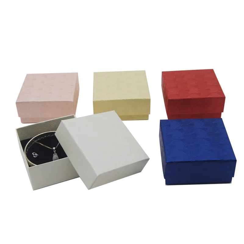 Custom In Stock High Hardness Paper Box Pattern Jewelry Box Pendant Badge Bracelet Bangle Earring Multi-