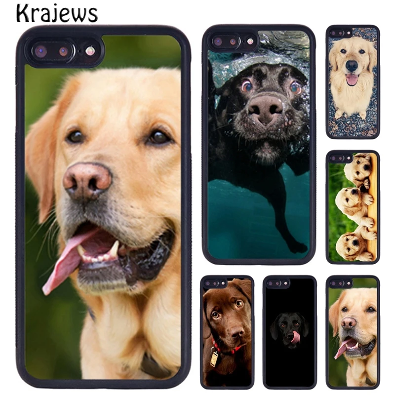 Krajews Cute Puppy Dog Labrador Rubber Phone Case For iPhone 16 15 14 XR XS 11 12 mini 13 Pro MAX Plus cover coque