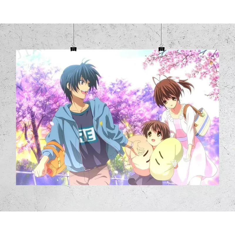 H525 Silk Poster Home Decoration Clannad After Story Animation Wall Art Christmas Gift