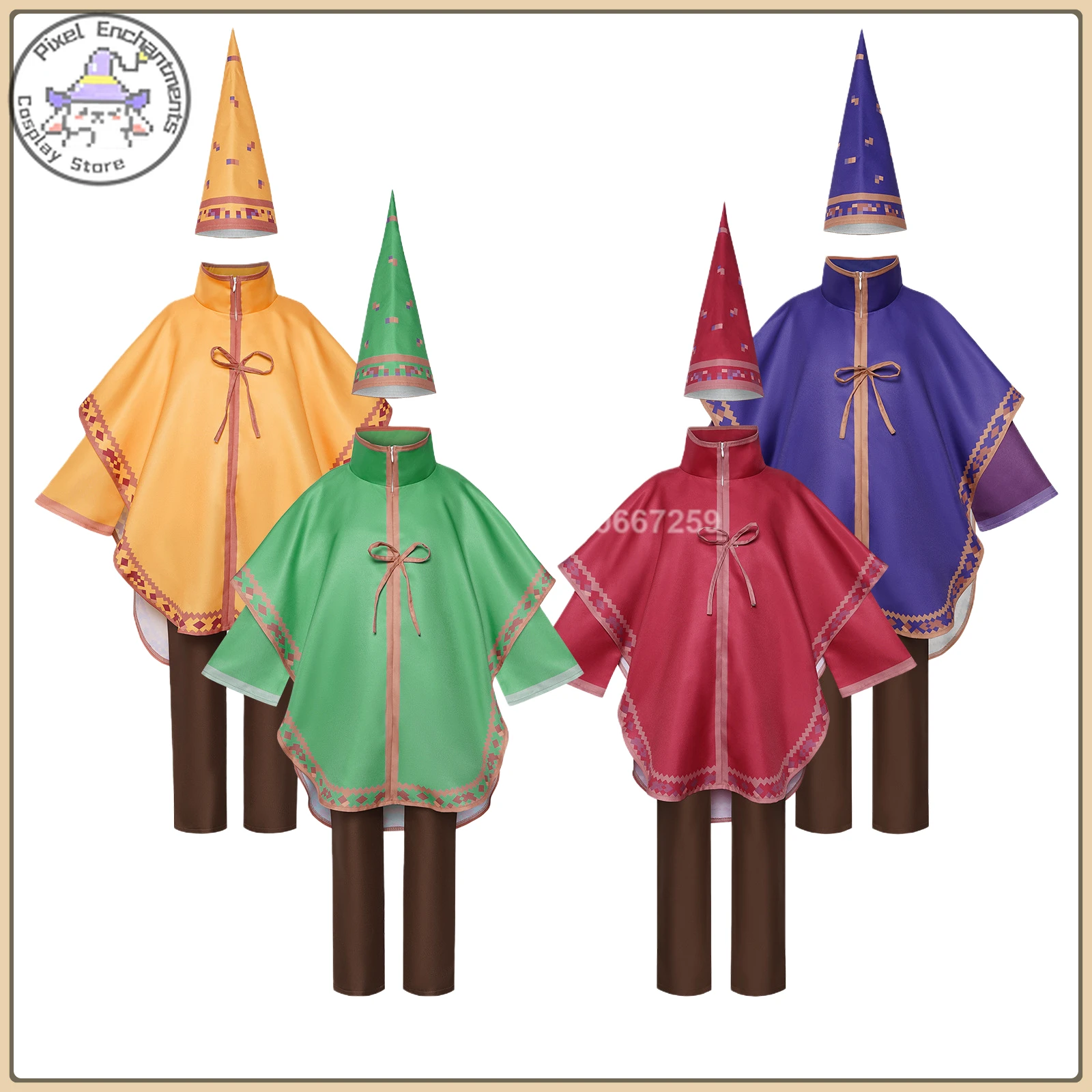 

Magic Game Character YAPYAP Cosplay Costume Red/Green/Purple/Yellow Stage Costume High Quality Anime Clothes Halloween Party