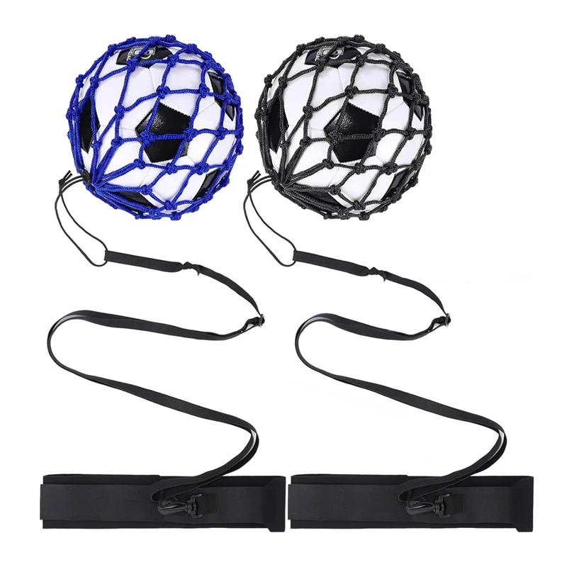 B48B-2PCS mãos-livres futebol kick lance solo treinamento auxílio, cinto de cintura ajustável bola de futebol trainer net