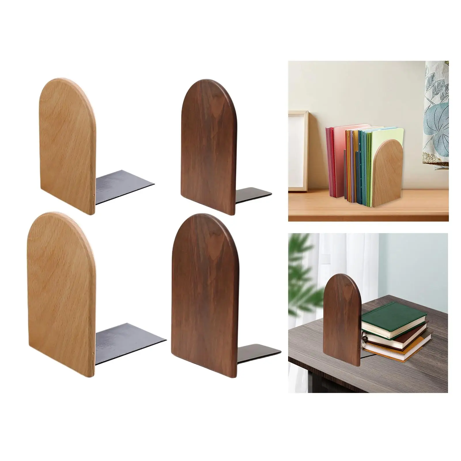 Imagem -02 - Bookends para Prateleiras Book Ends Book Stopper Desktop Organizer Heavy Duty Biblioteca