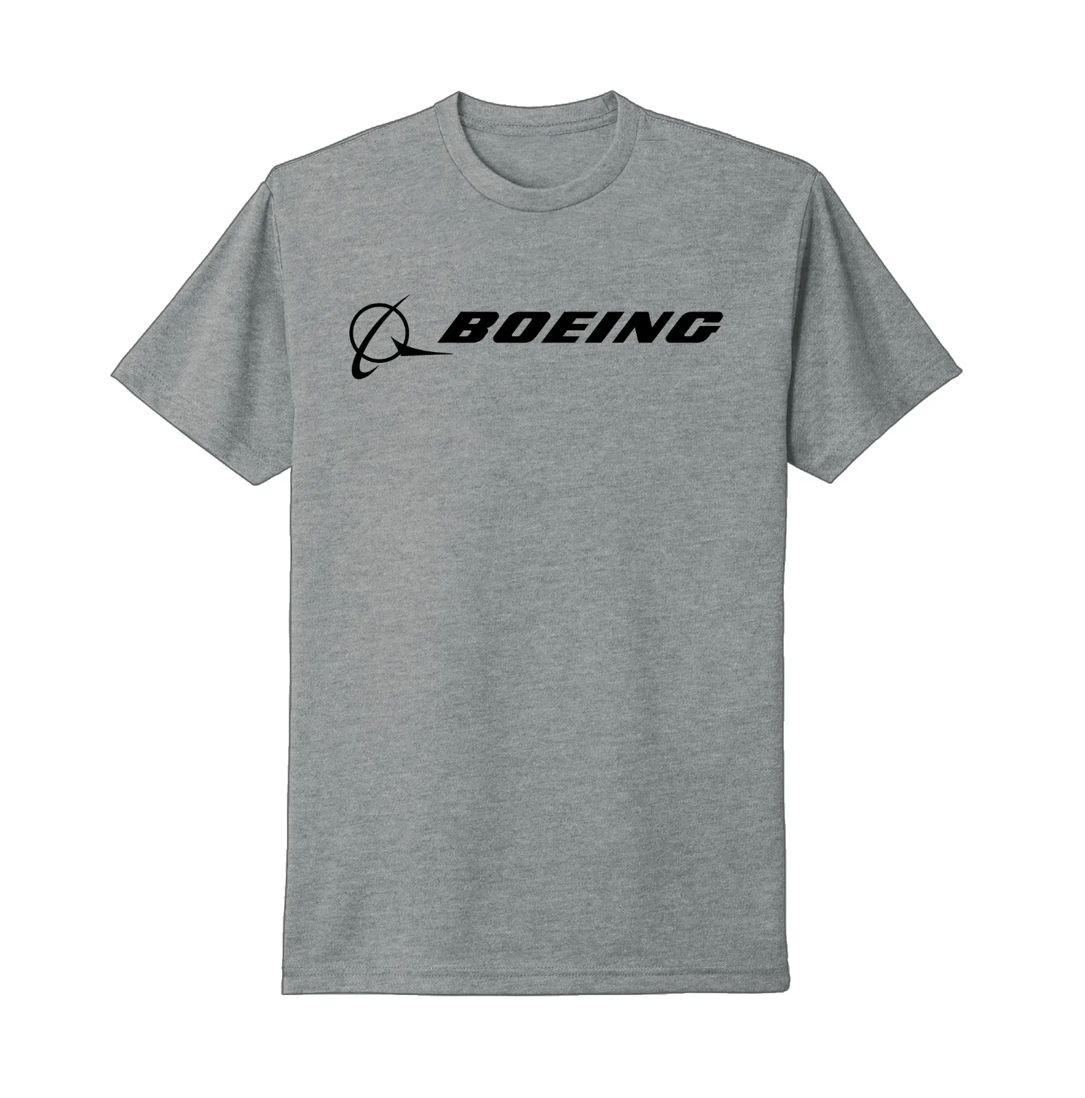 Boeing Aerospace Aviation American Aircraft Company Black Logo Grey T-Shirt